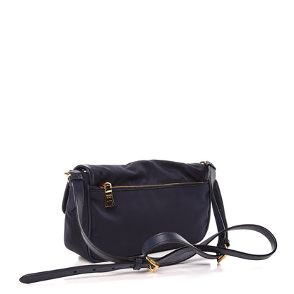 Prada Tessuto Nylon Saffiano Small Messenger Bag Blue 3 of 9