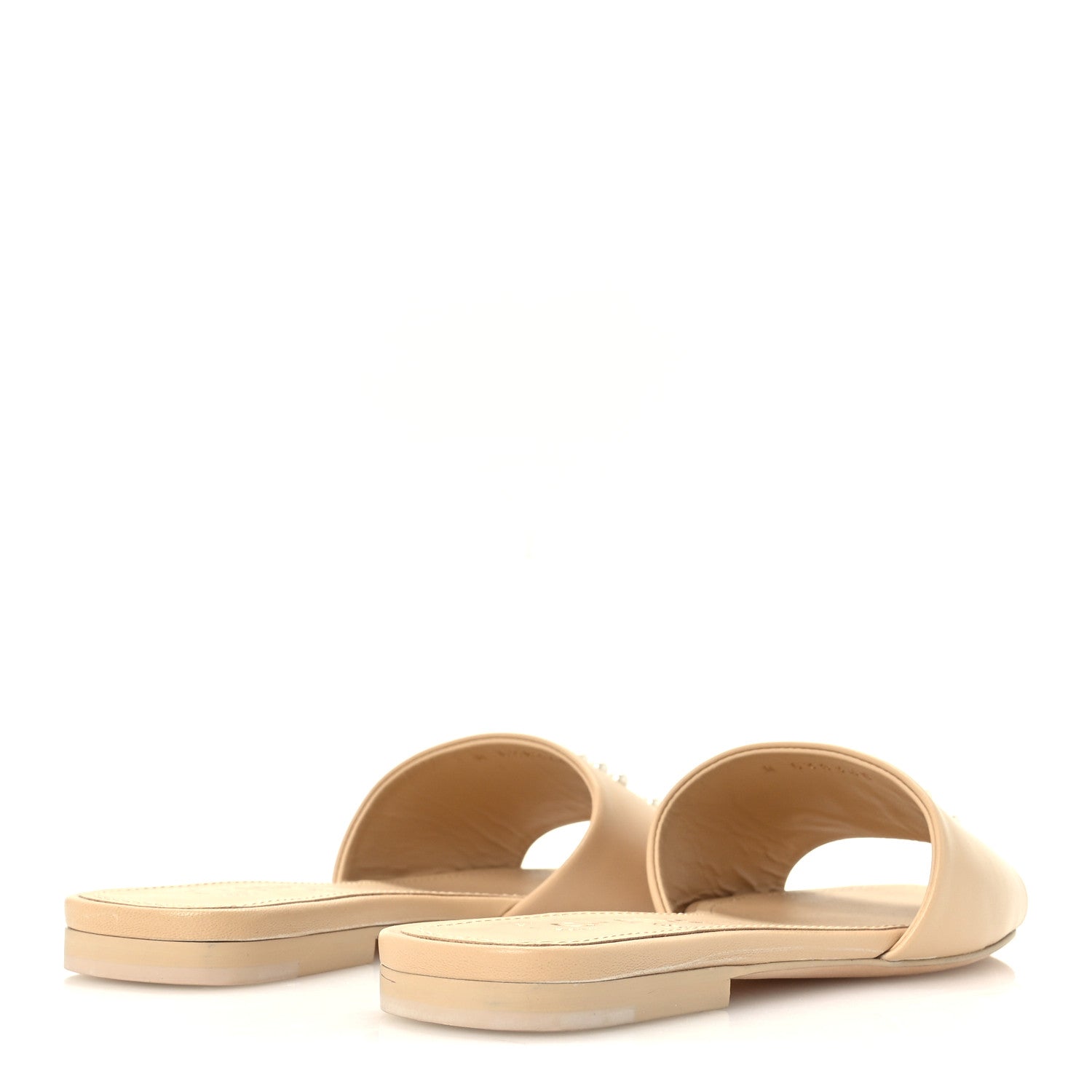 Chanel Lambskin Pearl CC Sandals 36 Beige 5 of 10