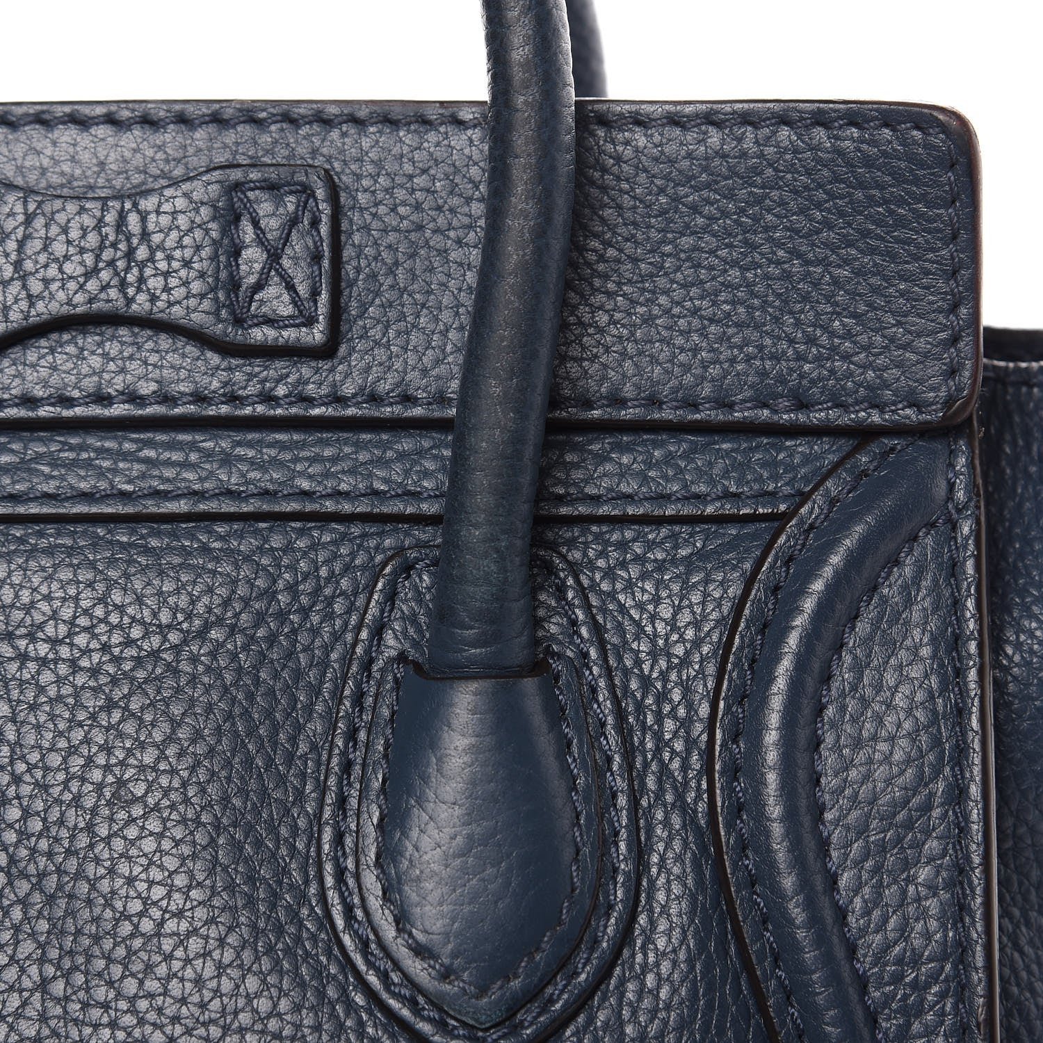 Celine Drummed Calfskin Nano Luggage Orage 15 of 17