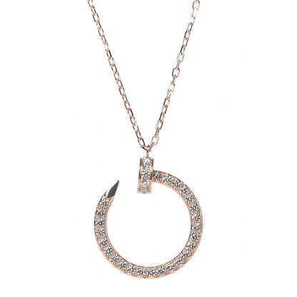 Cartier 18K Pink Gold Diamond Juste Un Clou Paved Pendant Necklace 4 of 7