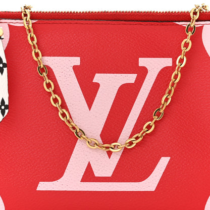 Louis Vuitton Monogram Giant Double Zip Pochette Rouge 8 of 13