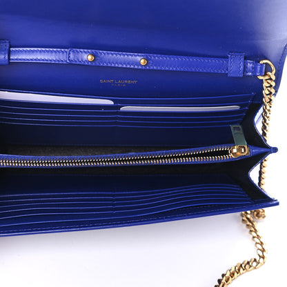 Saint Laurent Patent Calfskin Monogram Kate Wallet On Chain Royal Blue 4 of 4