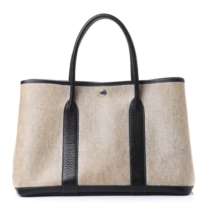 Hermes Buffle Skipper Toile Garden Party 36 MM Tote Black 1 of 4