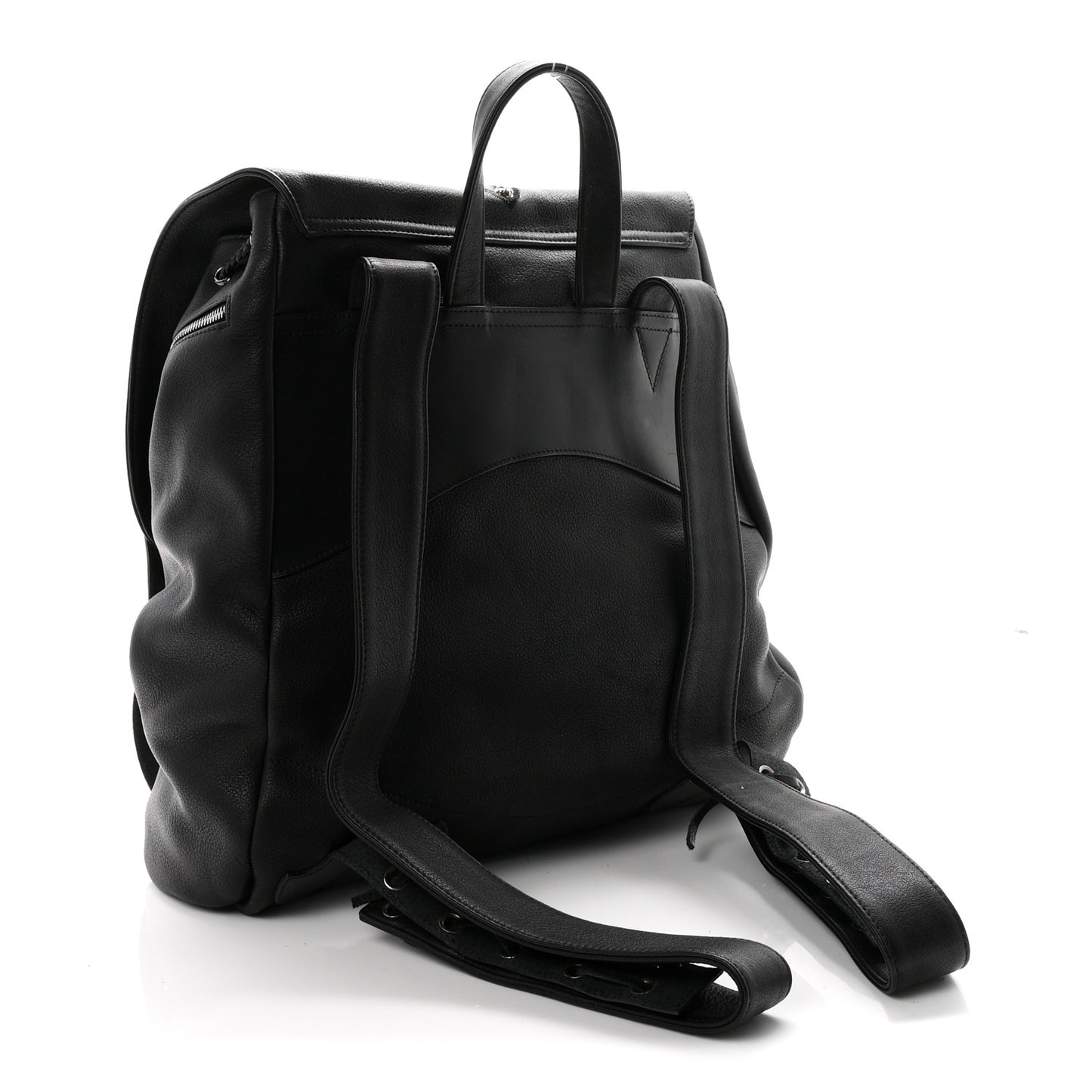Calfskin Cross Patch Feurknee Backpack  Black