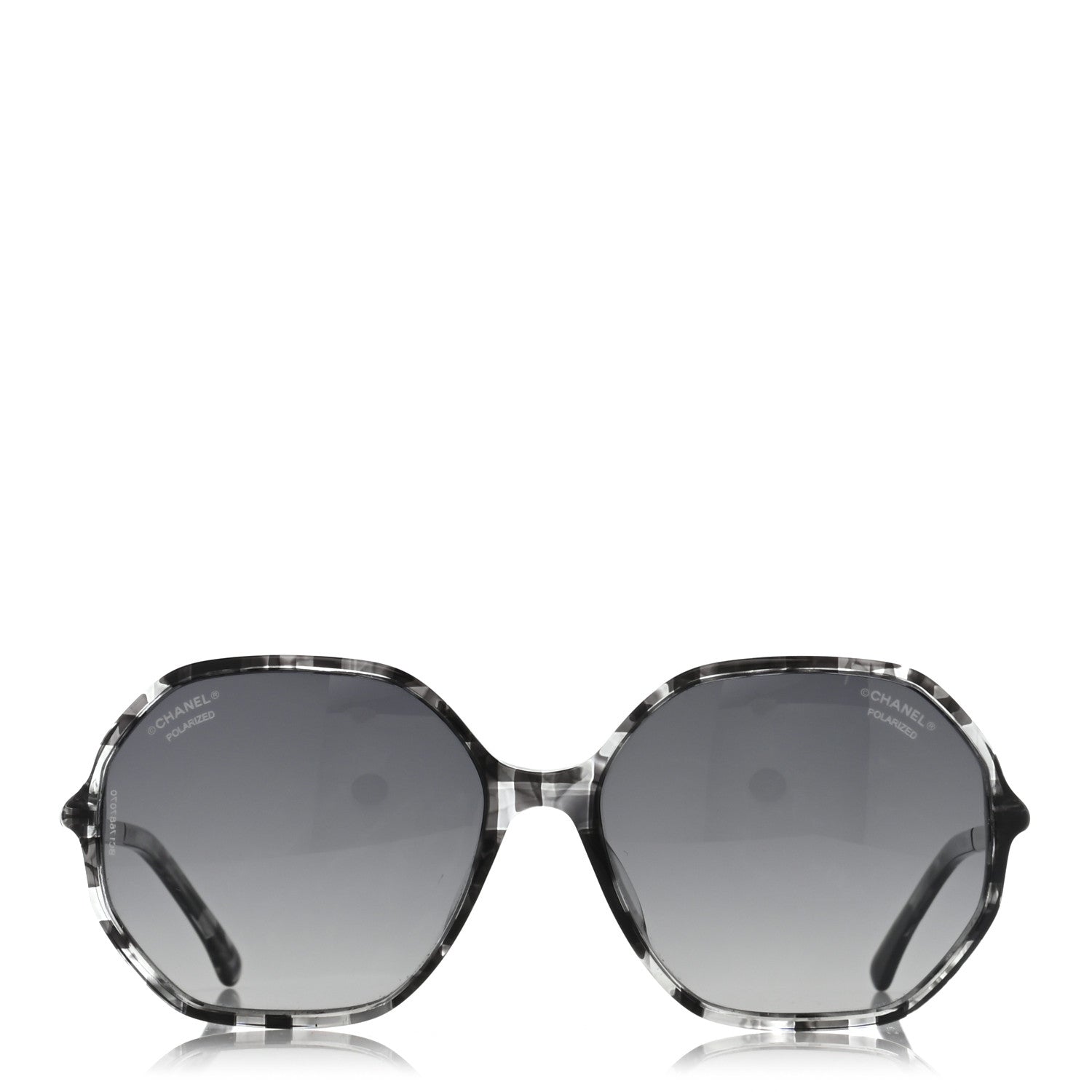 Chanel Acetate Polarized Oversized CC Sunglasses 5345-A Black Grey 2 of 8