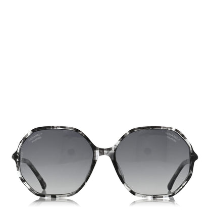 Chanel Acetate Polarized Oversized CC Sunglasses 5345-A Black Grey 2 of 8