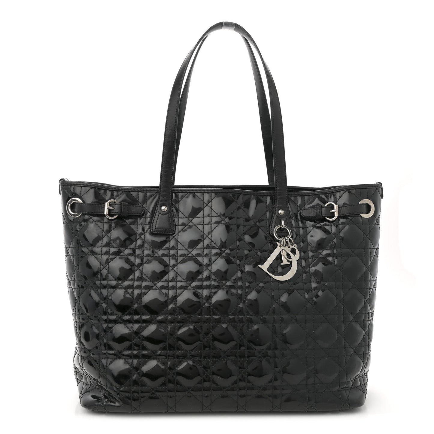 Patent Cannage Medium Panarea Tote Black