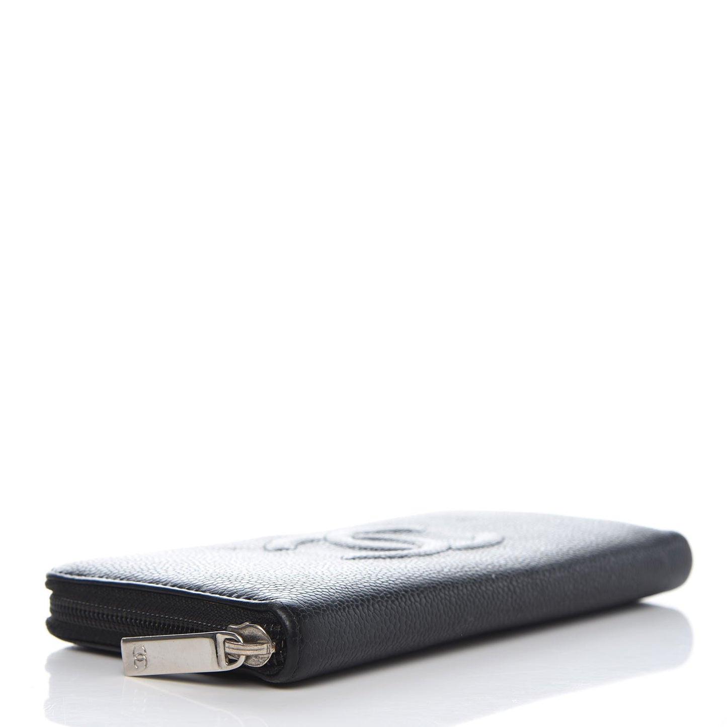 Caviar Large Timeless CC Zip Around Wallet Black