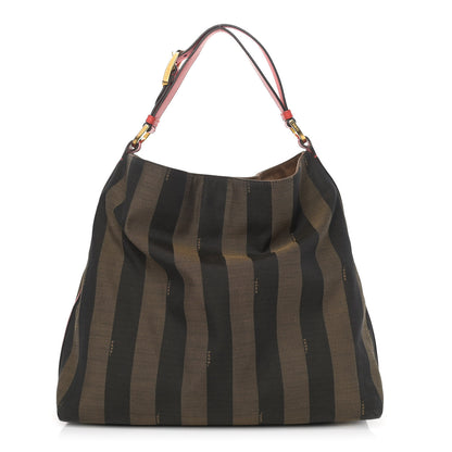 Fendi Pequin Vitello Large Hobo Tobacco Papavero 1 of 12