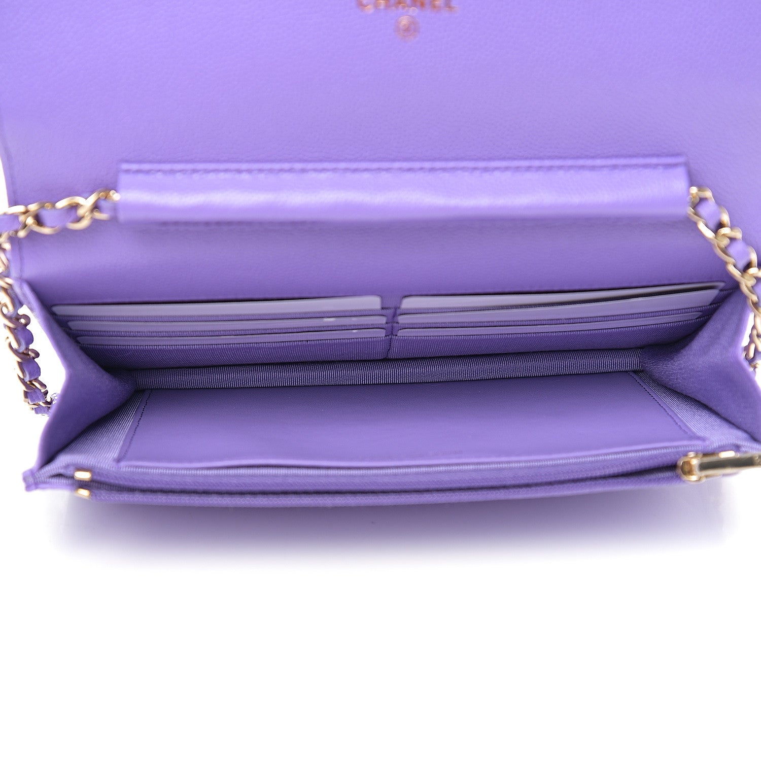 Chanel Caviar Quilted Wallet On Chain WOC Purple 4 of 10