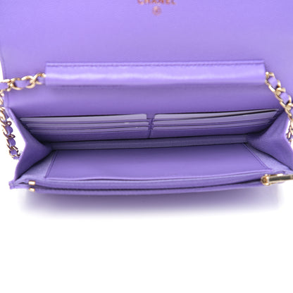 Chanel Caviar Quilted Wallet On Chain WOC Purple 4 of 10