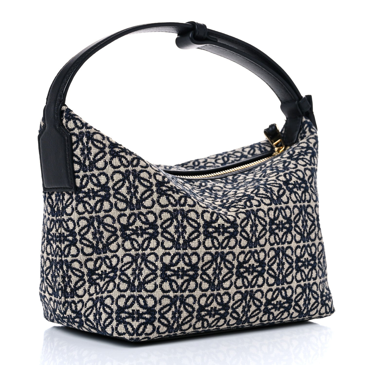 Loewe Jacquard Anagram Calfskin Small Cubi Bag Navy Black 3 of 8