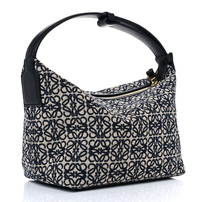 Loewe Jacquard Anagram Calfskin Small Cubi Bag Navy Black 3 of 8