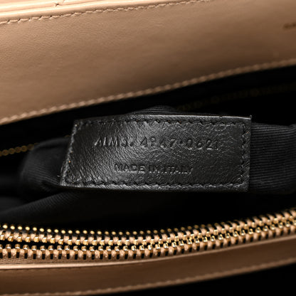 Saint Laurent Calfskin Matelasse Large Loulou Monogram Chain Satchel Dark Beige 7 of 15
