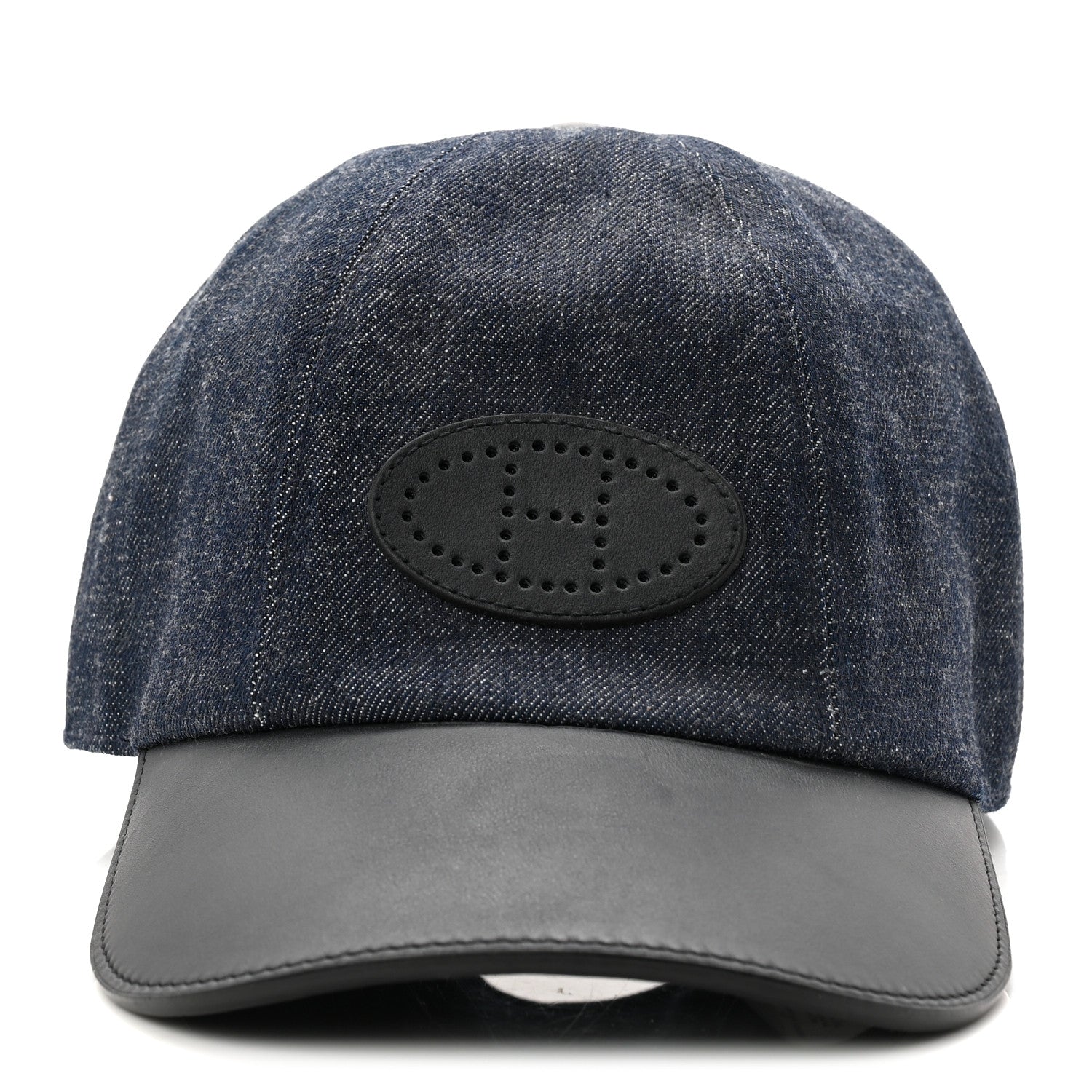 Hermes Cotton Denim Swift Sevres Evelyne Cap 59 Indigo Black 3 of 8
