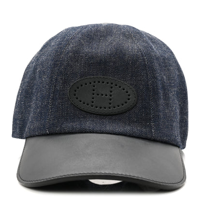 Hermes Cotton Denim Swift Sevres Evelyne Cap 59 Indigo Black 3 of 8