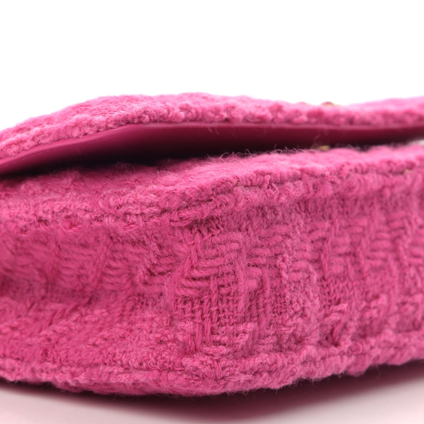 Wool Tweed Lambskin Quilted Chanel 19 Wallet On Chain WOC and Coin Purse Fuchsia