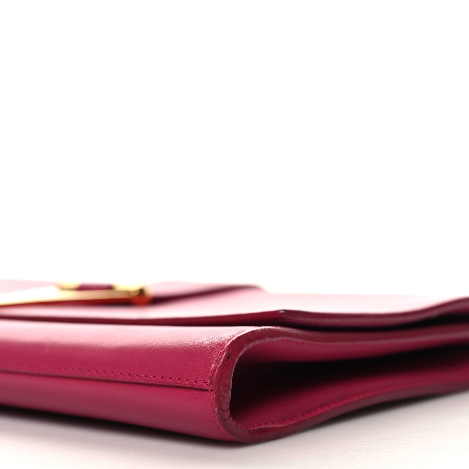 Saint Laurent Calfskin Classic Y Ligne Clutch Fuchsia 10 of 12