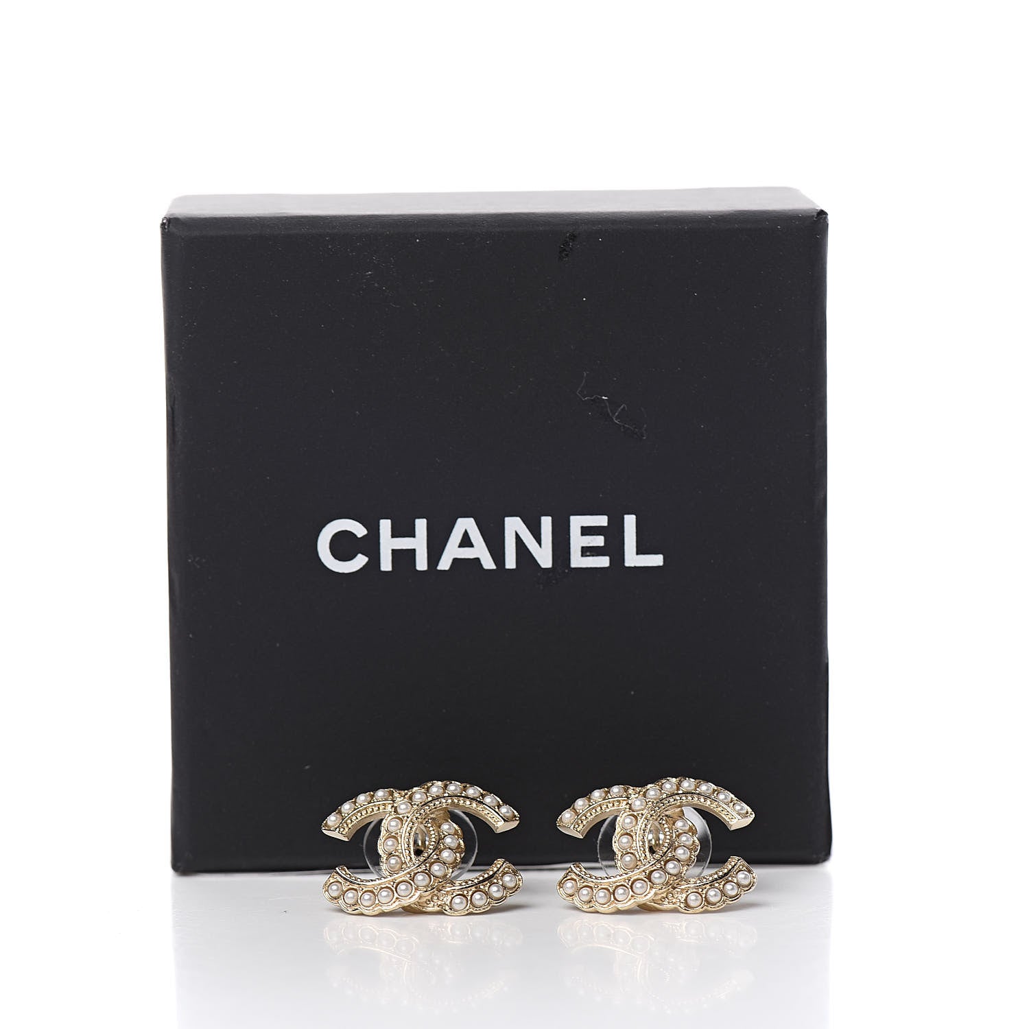 Chanel Pearl Queen of France CC Earrings Gold 5 of 5