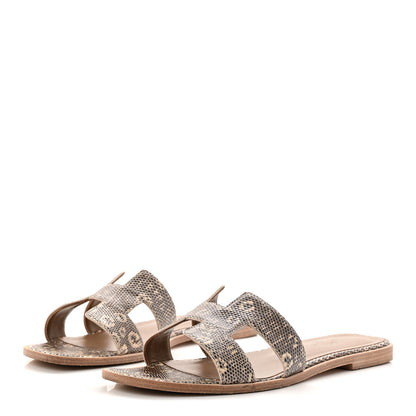 Hermes Lizard Oran Sandals 40 Ombre 4 of 10