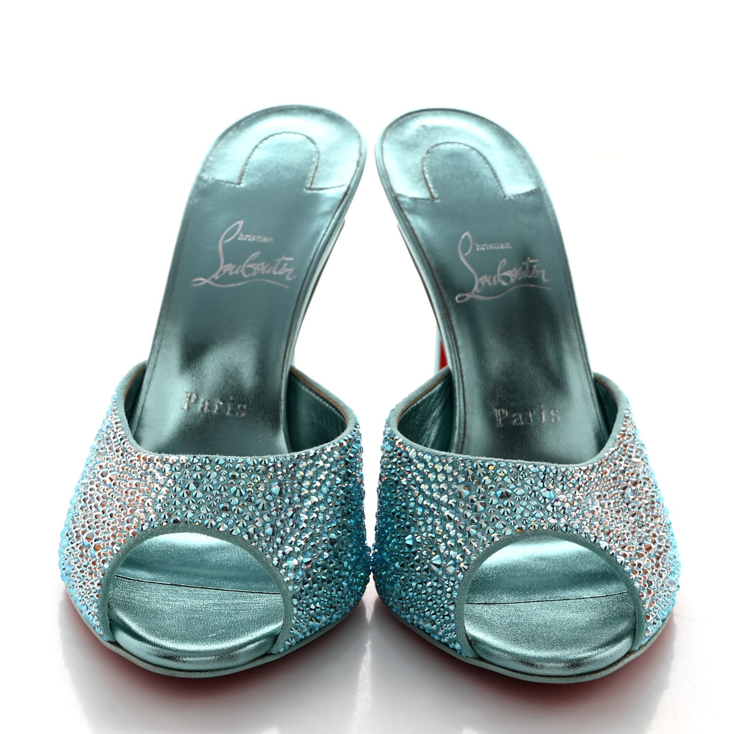 Suede Crystal Strass Me Dolly 100 Sandals 39.5 Mint