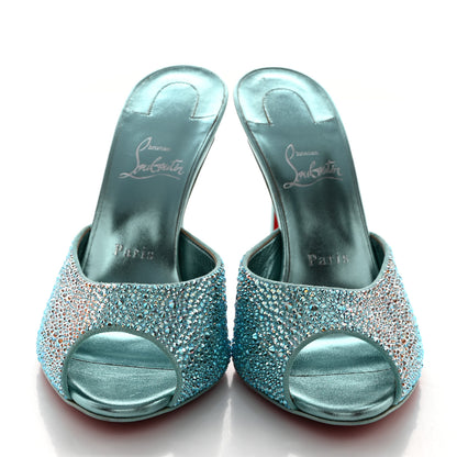 Christian Louboutin Suede Crystal Strass Me Dolly 100 Sandals 39.5 Mint 2 of 7