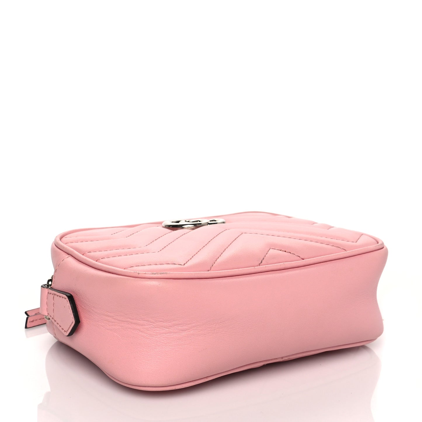 Calfskin Matelasse Mini GG Marmont Chain Shoulder Bag Wild Rose