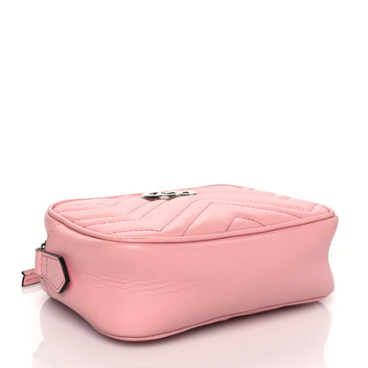 Gucci Calfskin Matelasse Mini GG Marmont Chain Shoulder Bag Wild Rose 4 of 11
