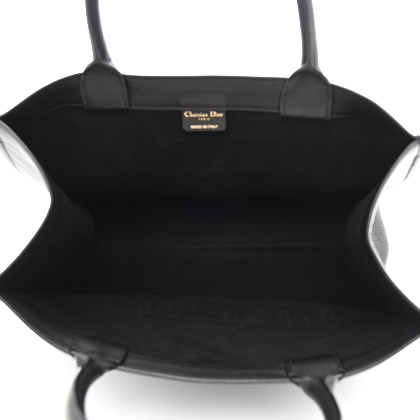 Calfskin Embossed Medium Book Tote Black
