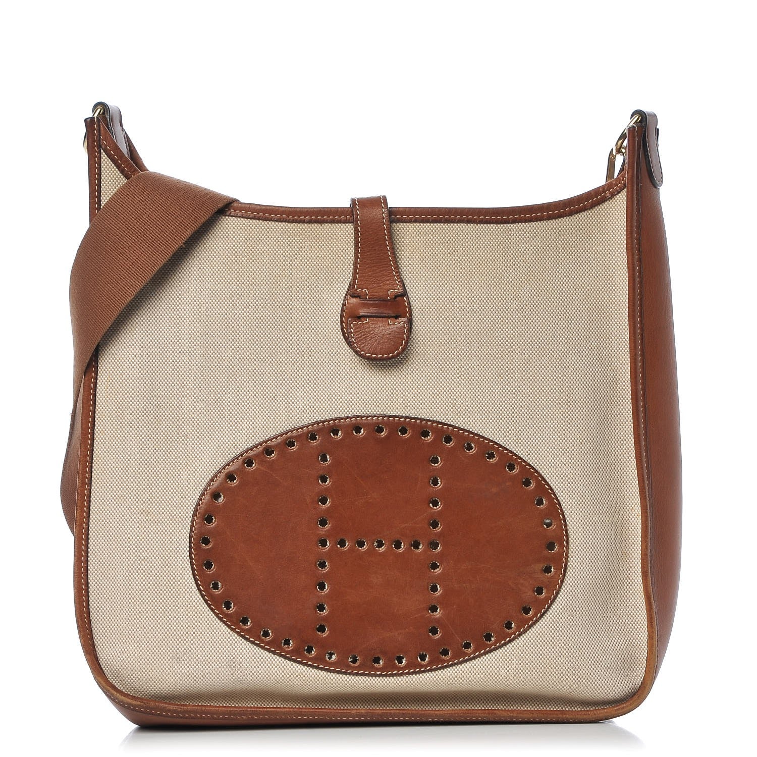 Hermes Toile Natural Barenia Evelyne GM Fauve 1 of 14
