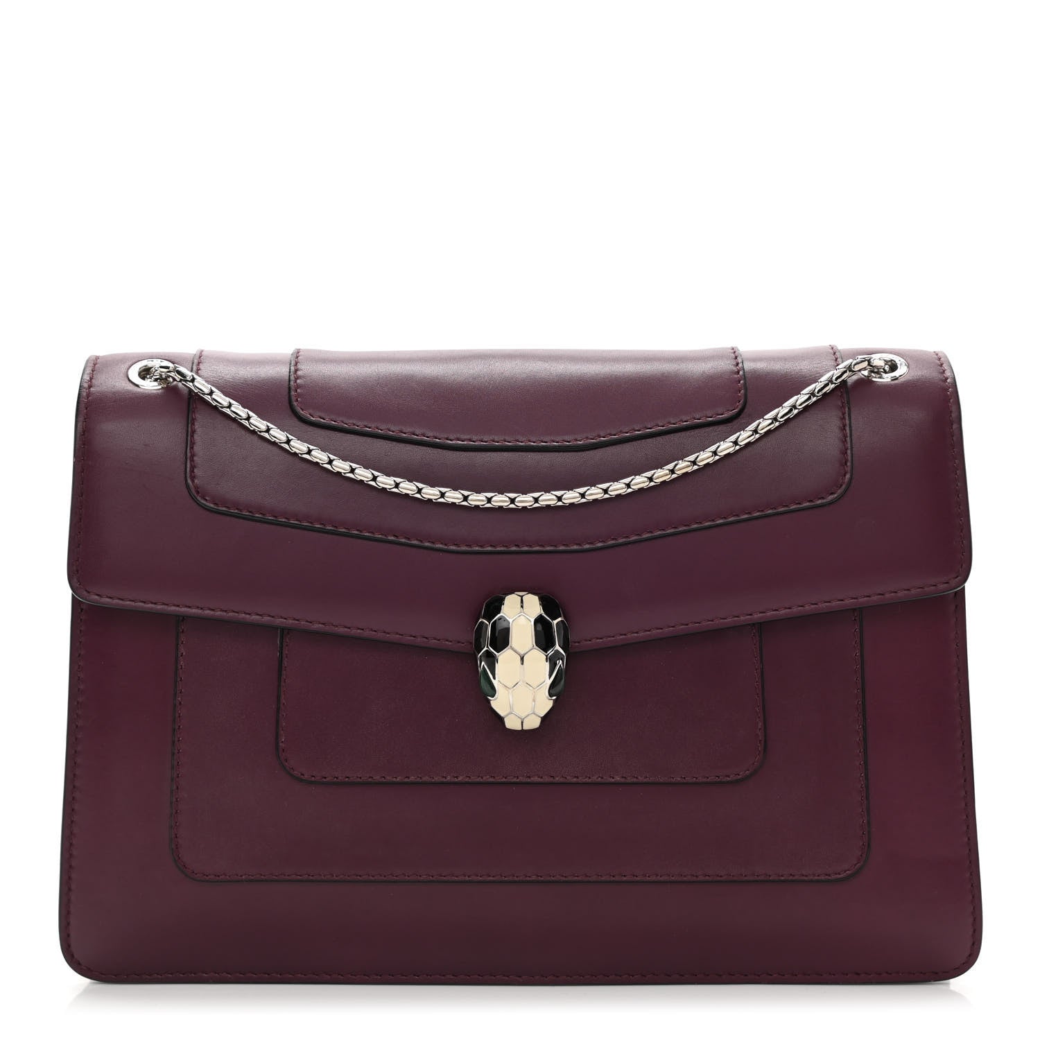 Bulgari Calfskin Serpenti Forever Shoulder Bag Bordeaux 1 of 10