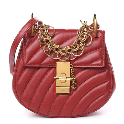 Chloe Calfskin Quilted Mini Drew Bijou Shoulder Bag Dahlia Red 1 of 11