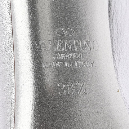 Valentino Garavani Metallic Nappa PVC Dollybow Pumps 38.5 Silver 7 of 11