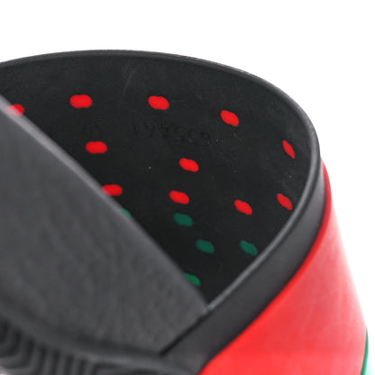 Gucci Rubber Web Womens Interlocking G Slide Sandals 39 Black Green Red 9 of 10