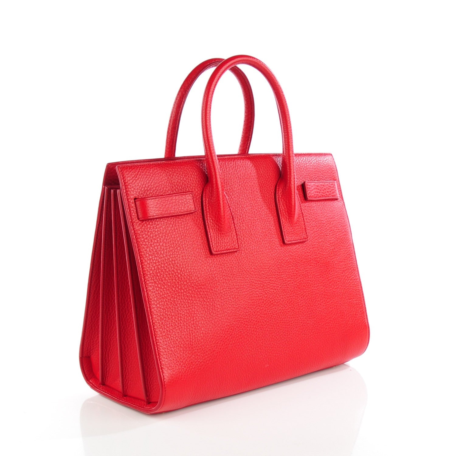 Saint Laurent Grained Calfskin Small Sac De Jour Lipstick Red 3 of 8