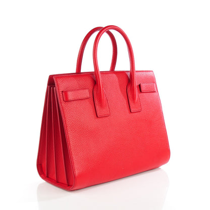 Saint Laurent Grained Calfskin Small Sac De Jour Lipstick Red 3 of 8