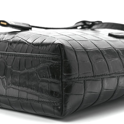 Saint Laurent Calfskin Crocodile Embossed Paris Mini Toy Shopper Tote Black 13 of 13