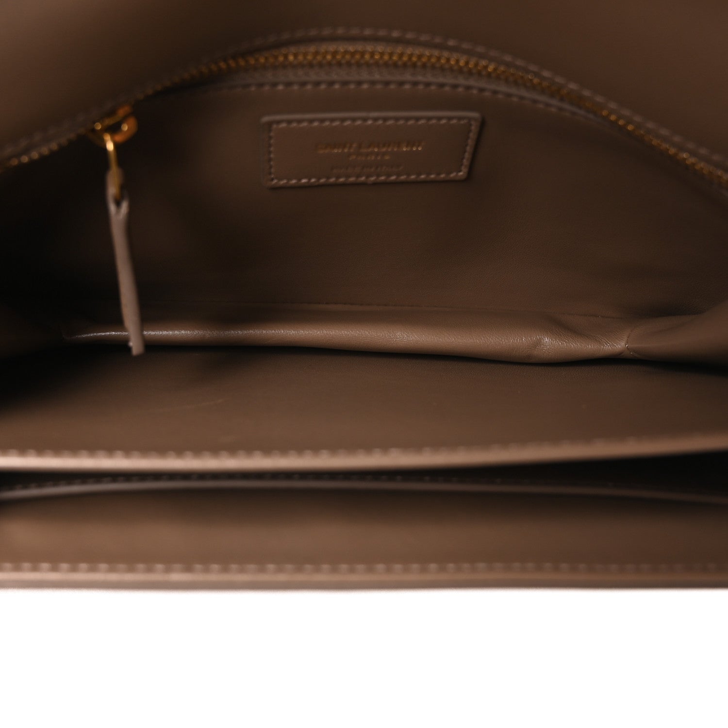 Saint Laurent Smooth Calfskin Le Maillon Satchel Taupe 5 of 10