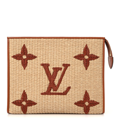 Louis Vuitton Raffia Monogram Giant Toiletry Pouch 26 Tan 1 of 6