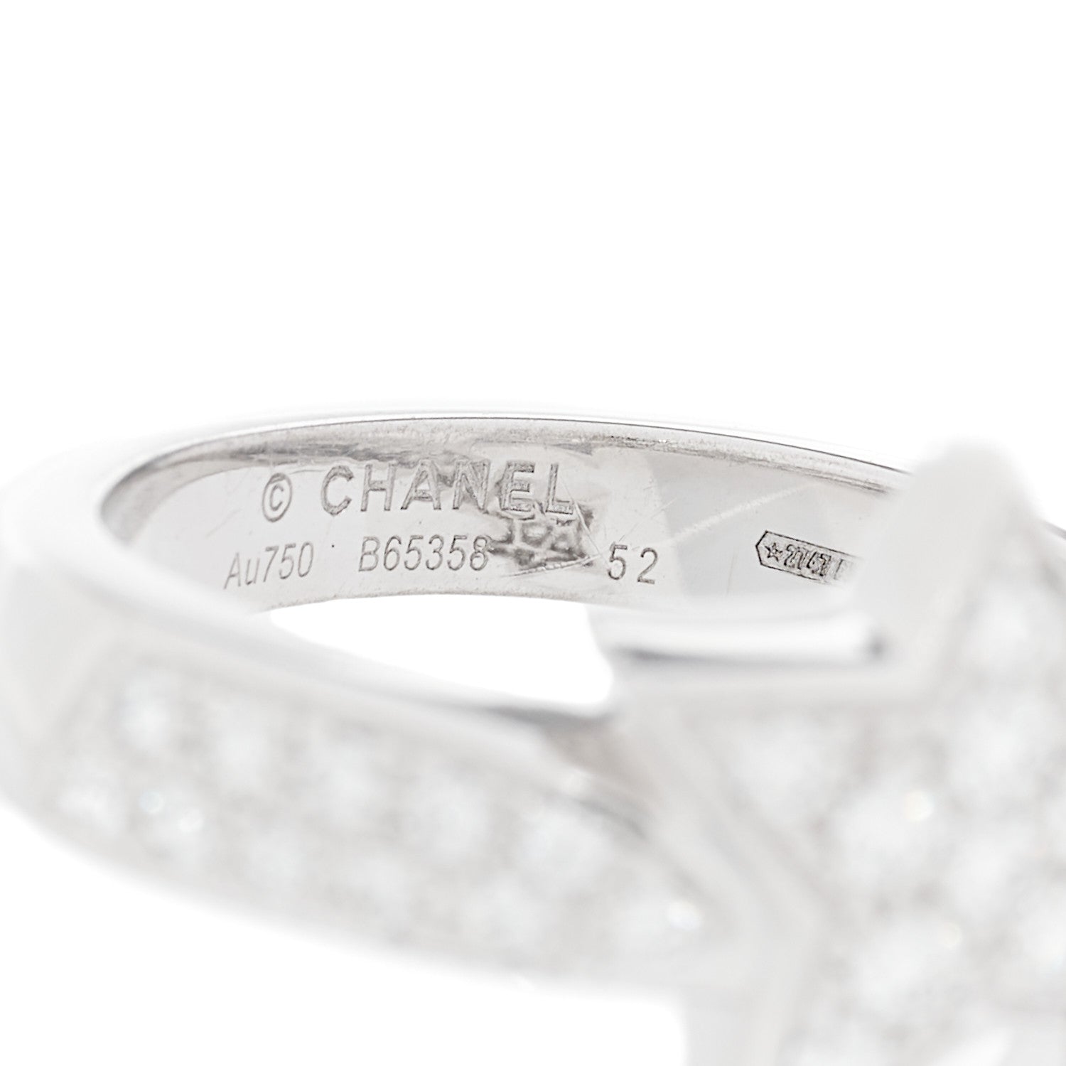 Chanel 18K White Gold Diamond Comete Geode Ring 52 6 4 of 5