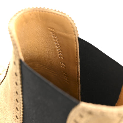 Hermes Suede Goatskin Chelsea Ankle Boots 37 Beige Gobi 9 of 13
