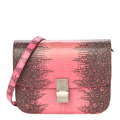 Celine Lizard Medium Classic Box Flap Bag Pink Grey 1 of 14