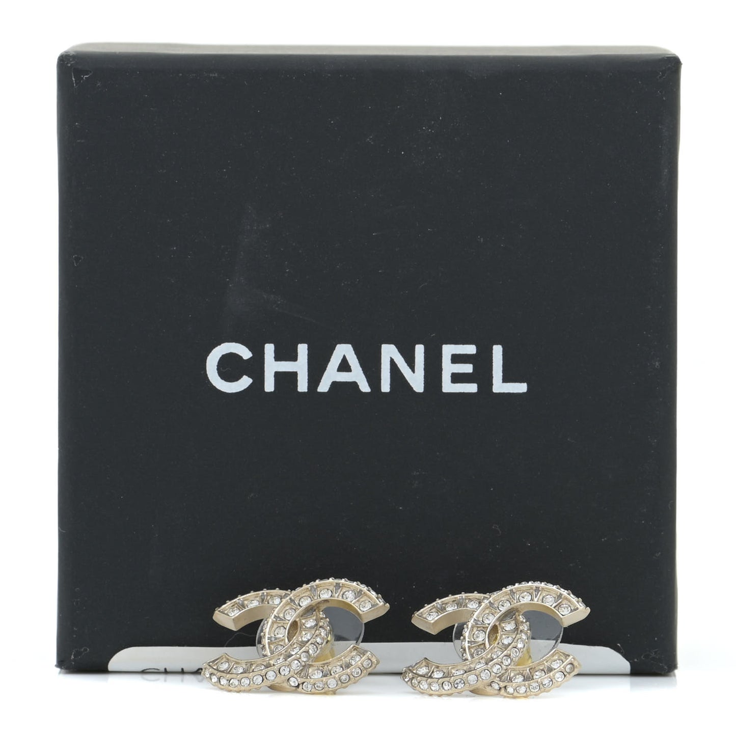 Crystal Timeless CC Earrings Light Gold
