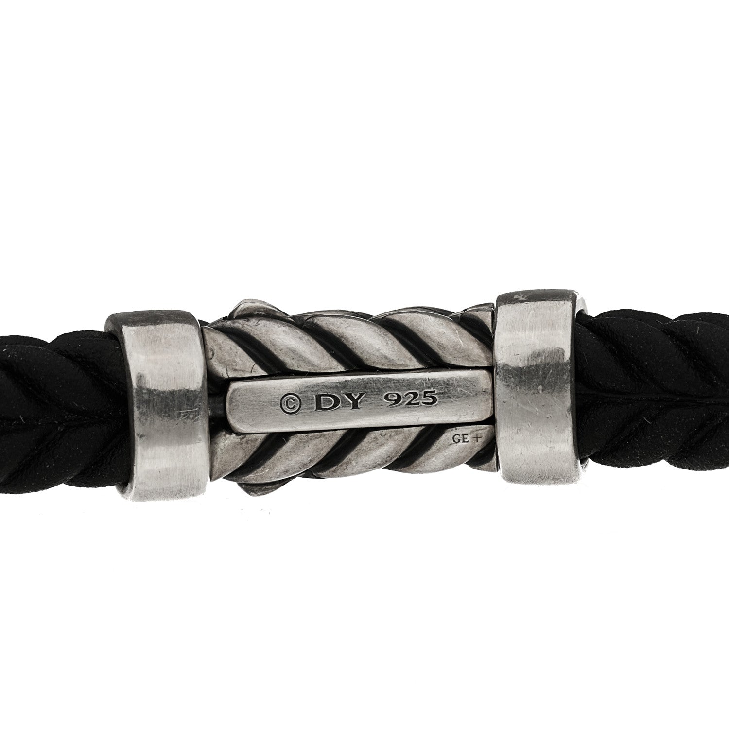 David Yurman Sterling Silver Rubber 6mm Chevron Bracelet Black 3 of 3