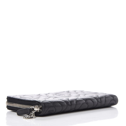 Chanel Caviar Camellia Embossed Large Gusset Zip Around Wallet 4 of 8