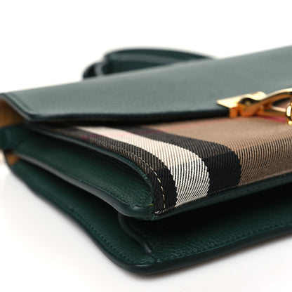 Burberry Derby Calfskin House Check Small Macken Crossbody Bag Vintage Green 9 of 10