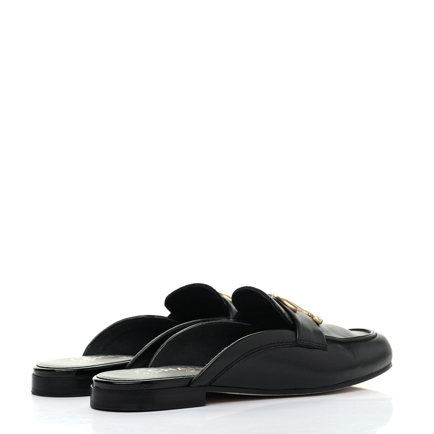 Chanel Lambskin CC Mules 36 Black 4 of 15