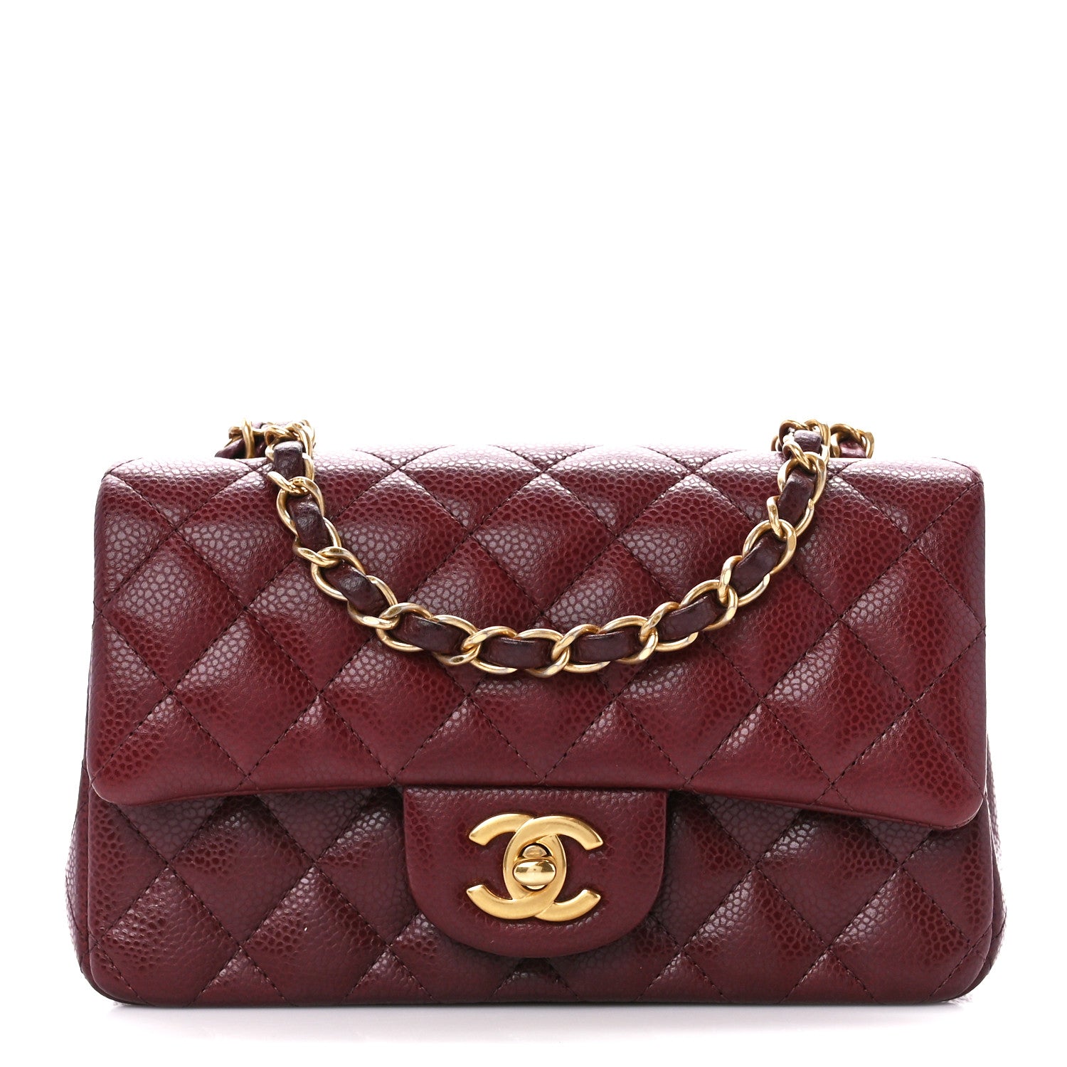 Chanel Caviar Quilted Mini Rectangular Flap Dark Red 1 of 11