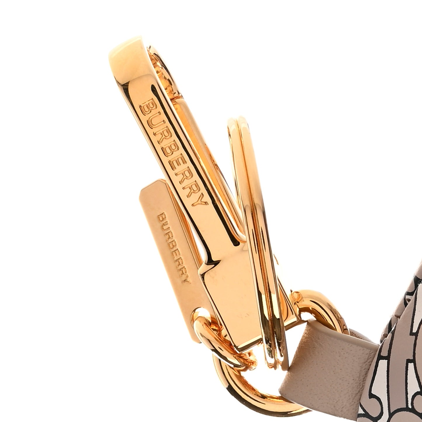 Calfskin Print Monogram Thomas Trench Teddy Bear Bag Charm Beige