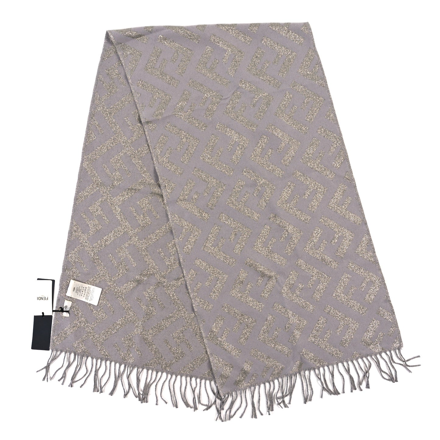 Cashmere Lurex FF Scarf Tortora